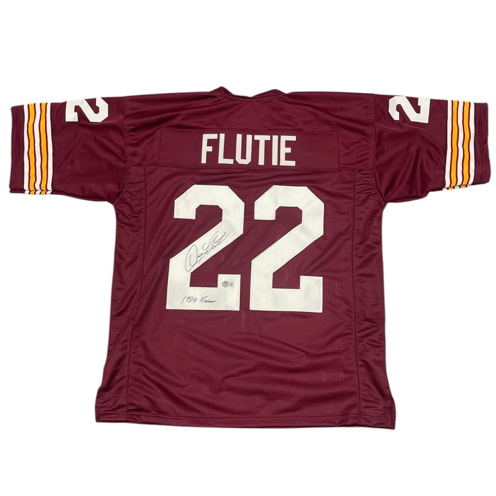 Doug Flutie Signed Boston College Custom Jersey w/ Heisman Beckett W BAS COA