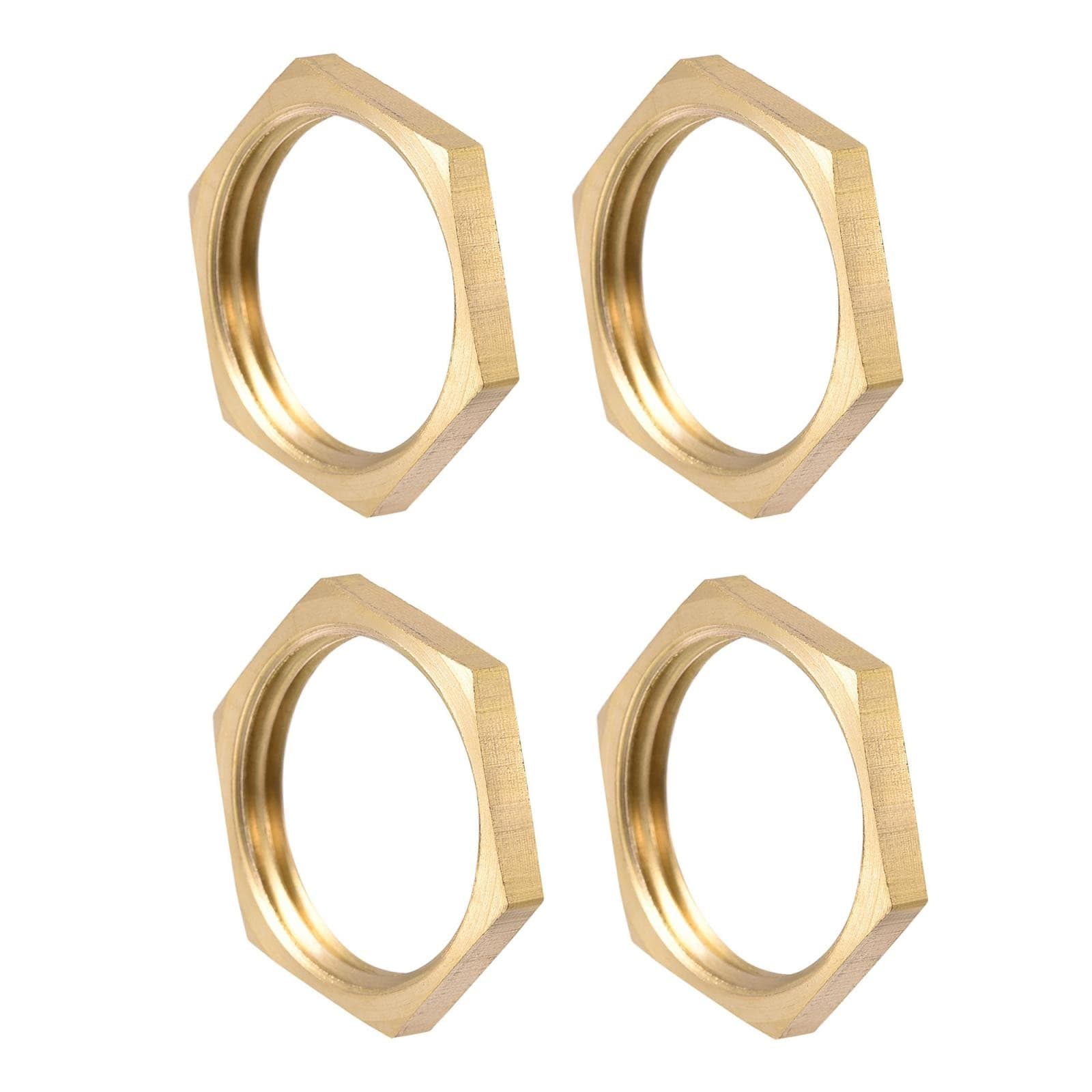 G3/4 Lock Nut, Hex Brass Female Locknut for Plumbing 4pcs