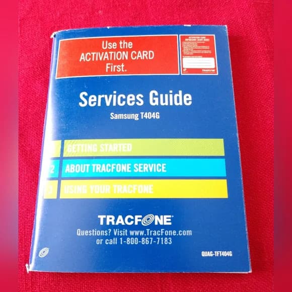 Tracfone Services Guide Owners Manual for Samsung T404G English Spanish