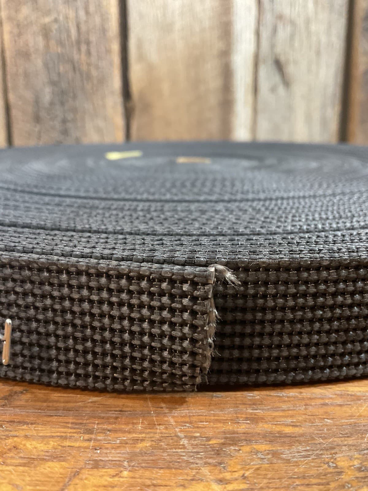 100 Yards 1” Heavy Nylon Webbing Strap - .0625” Thick Black Tight Grid Strapping 6