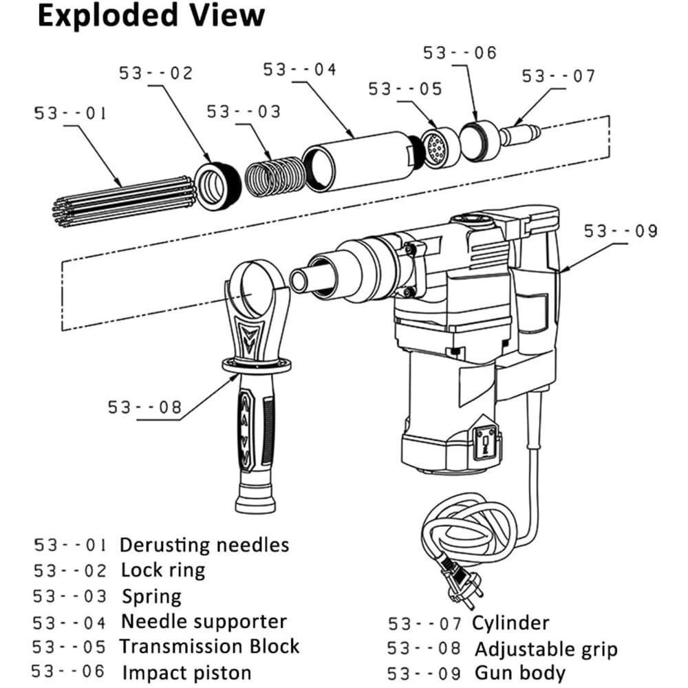 1400W Electric Pistol Grip Needle Scaler Welding Slag Paint Descaling Gun` 3