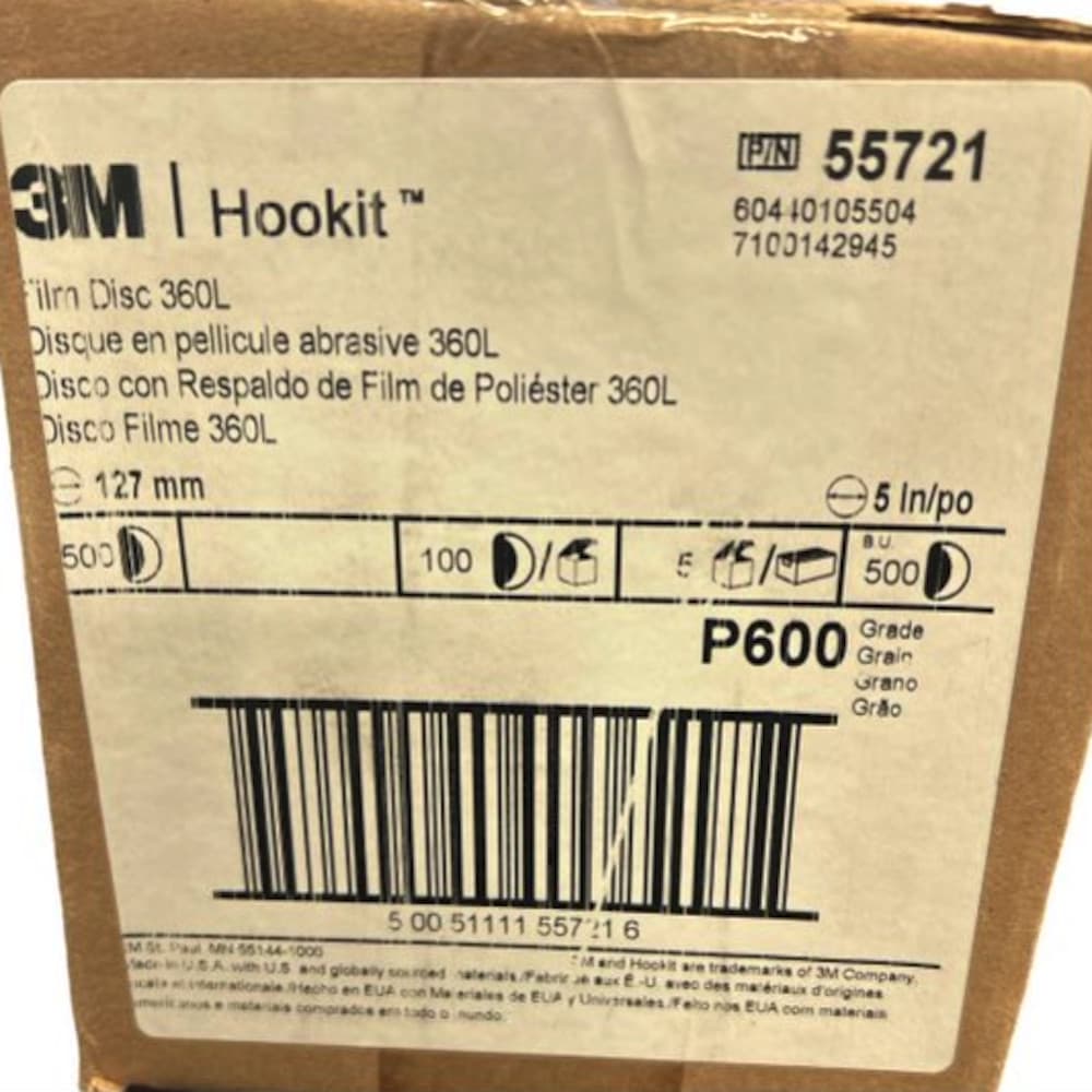 3M 7100142945 5" P600 Grit 12000 RPM 360L Aluminum Oxide Film Disc 2