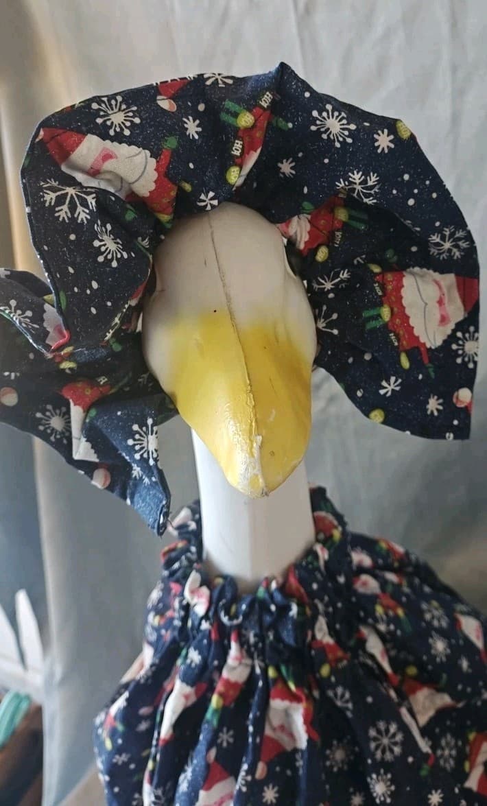 Garden Goose Dress And Bonnet - Santa And Snowflakes Worn Once  2