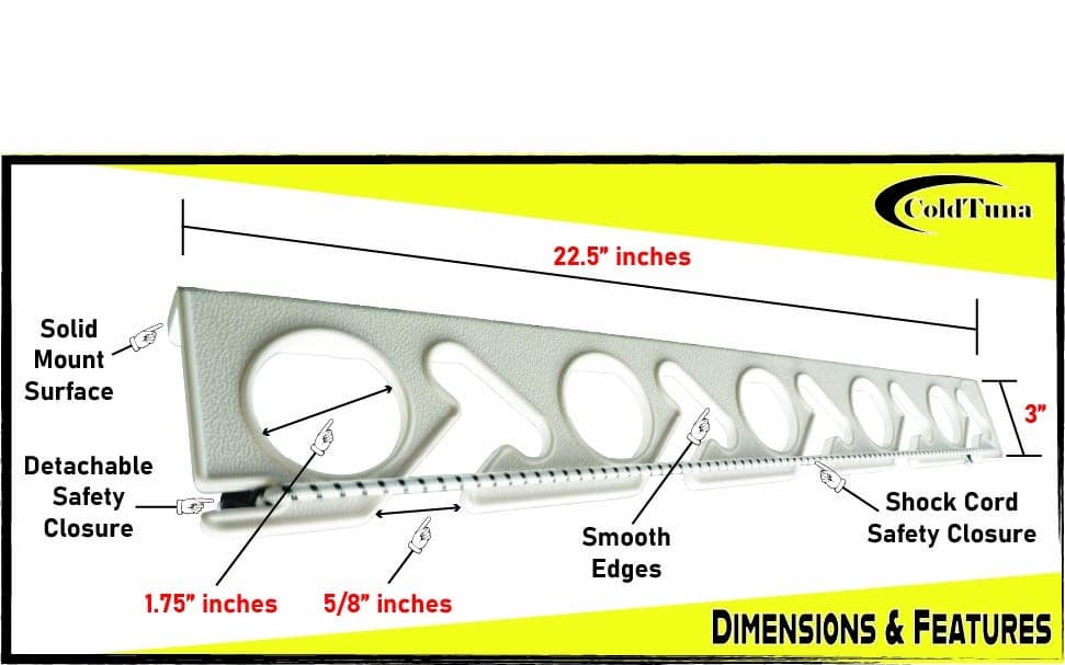 ColdTuna Garage fishing rod rack – Wall or Ceiling Mount Holds 10 Fishing Poles 2