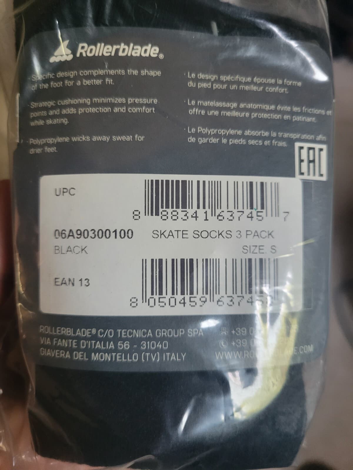 Rollerblade Performance Socks *3 pk*, Inline Skating Black Small 2