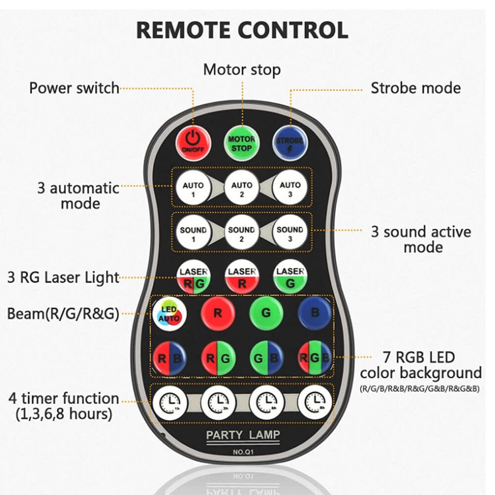 LED Disco Lights Party Laser Stage Light Strobe DJ KTV Show Lighting Dance Lamp 6