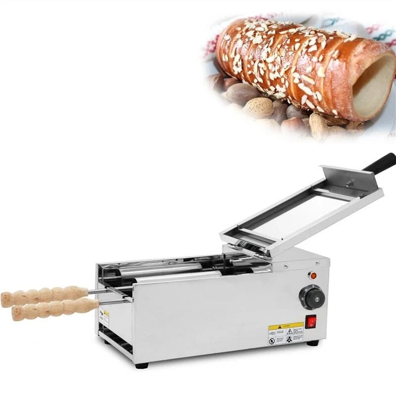 110V electric chimney cake machine with stainless steel Hungarian Kurtos Kalacs