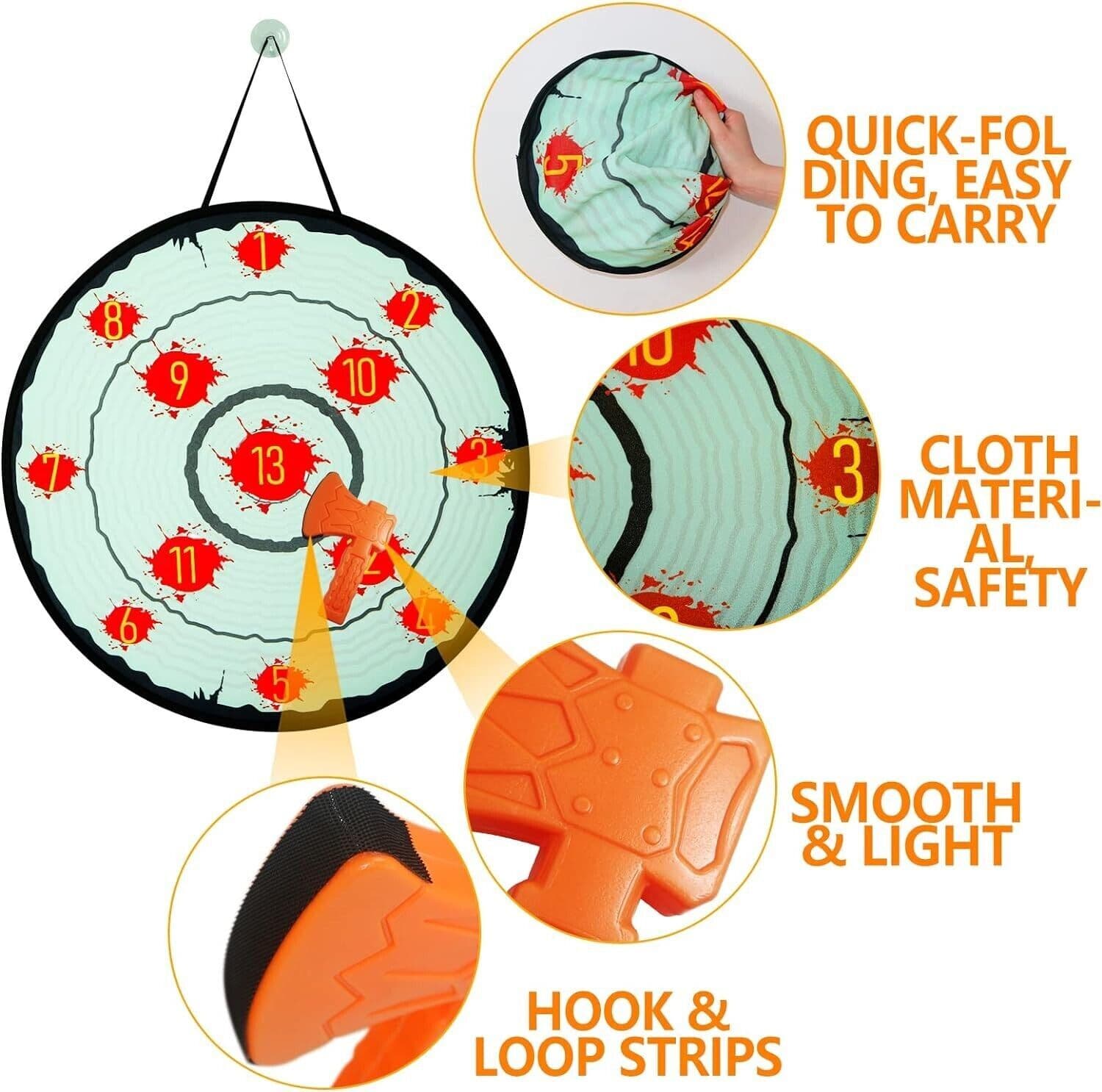 Axe Throwing Tomahawk Toss Game for Kids Foam Plastic Hatchets Tree Stump Target 2