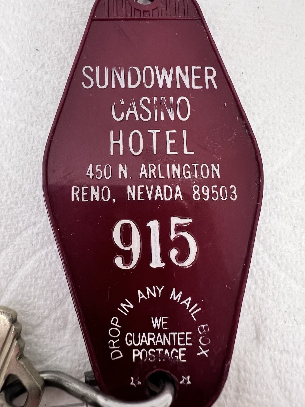 Sundowner Casino Hotel Reno Nevada Room Key w Tag 2