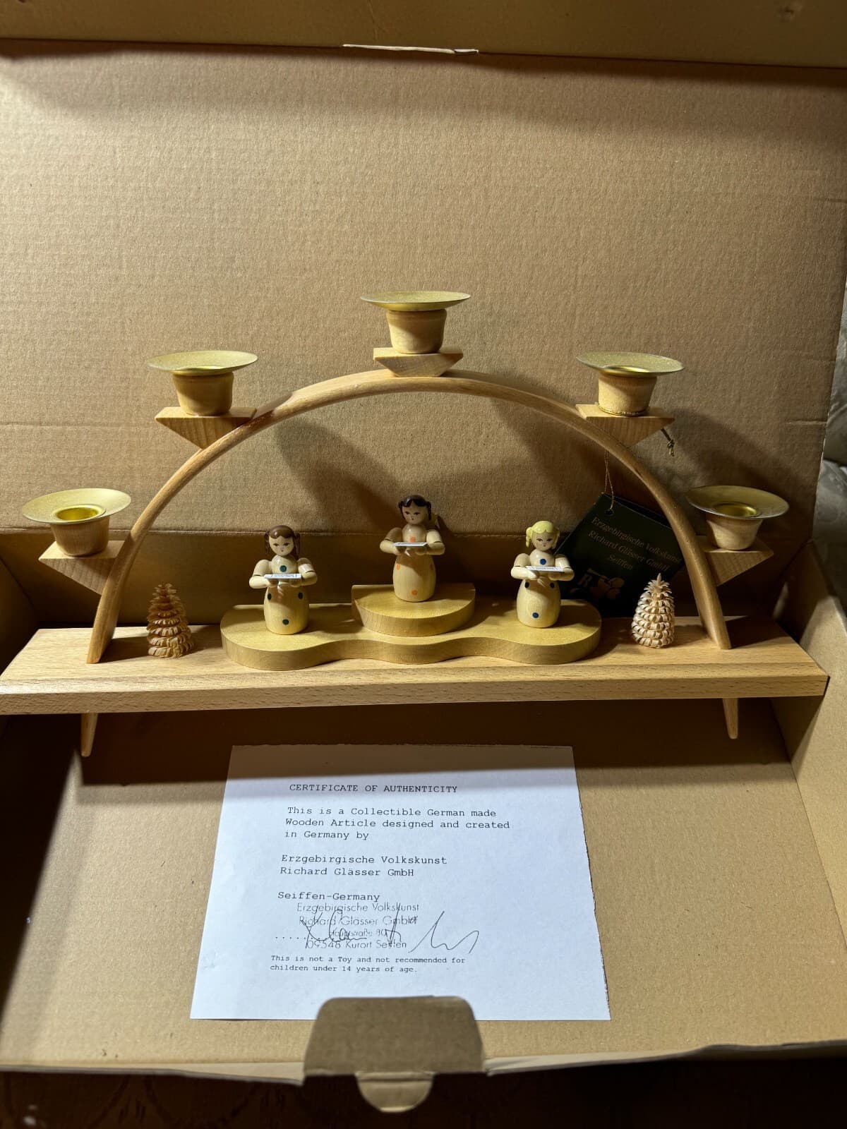 Richard Glasser Christmas Advent Children Singing 5-Candle Holder - 7.0" Tall 2