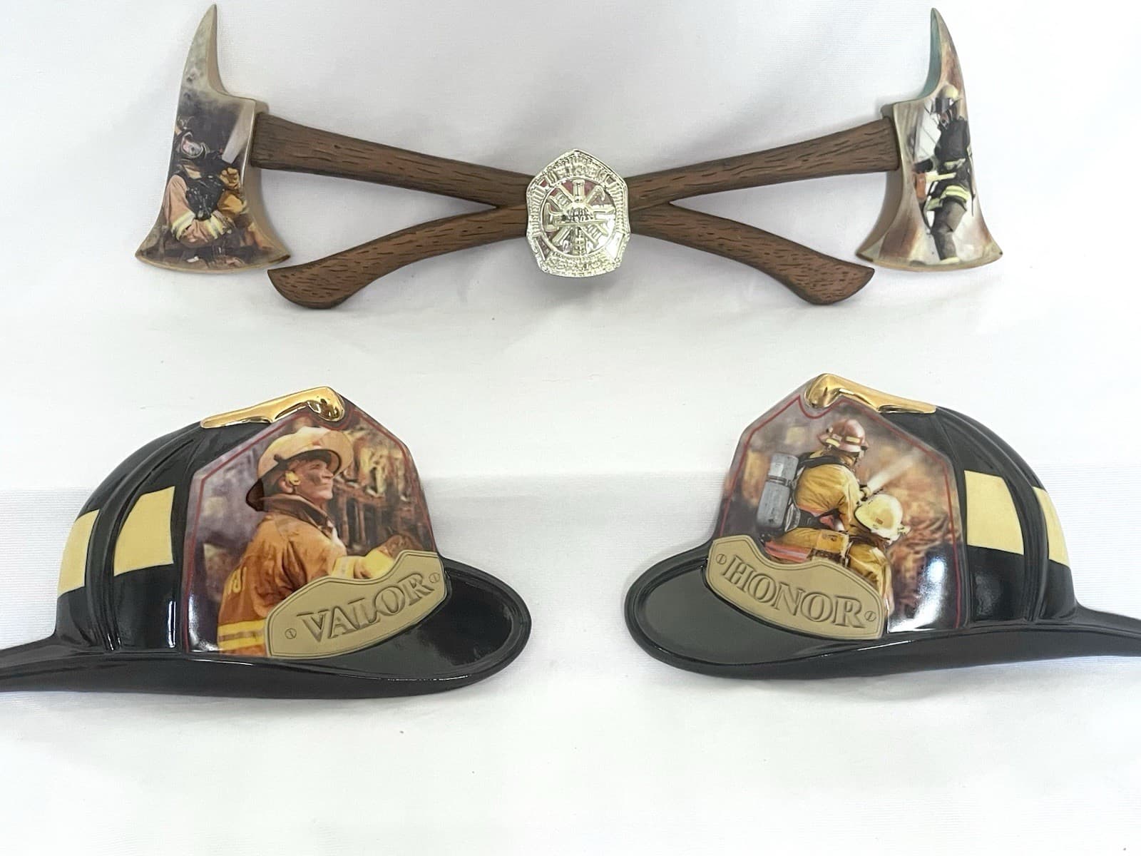 Firefighter Collectible Decor Lot Limited Edition Bradford Exchange Firehouse 2