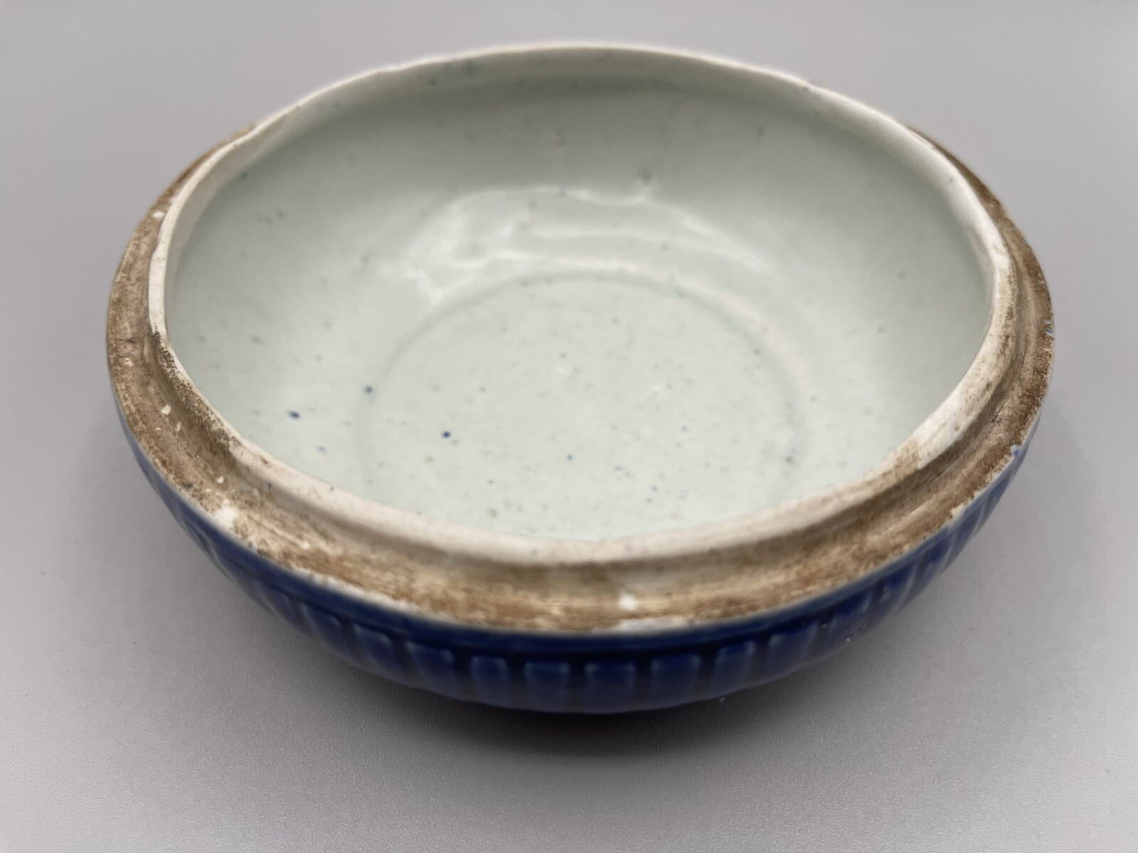 Antique Chinese Qing Dynasty Cobalt Blue Porcelain Box Dragon Relief 18th-19th C 4