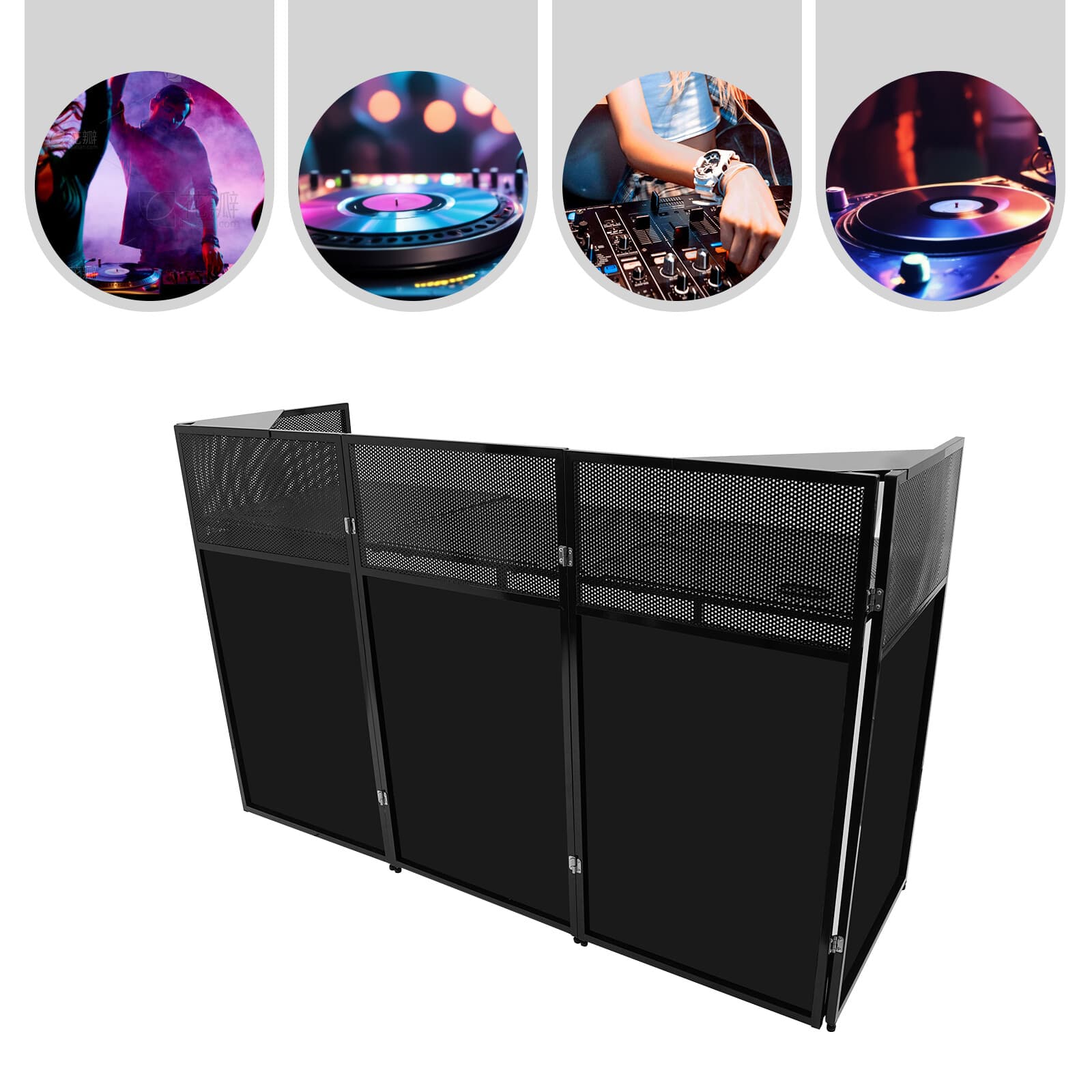 DJ Desk Foldable DJ Stand DJ Booth Table DJ Booth Stand 44lbs Load 73*23*45.3 in
