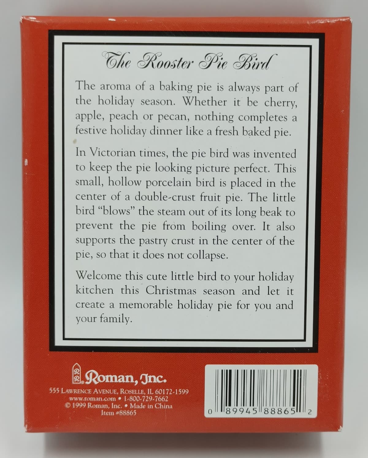 Vintage Pie Bird Rooster With Apple Pie Recipe Card & Box 1999 By Roman Inc. 3