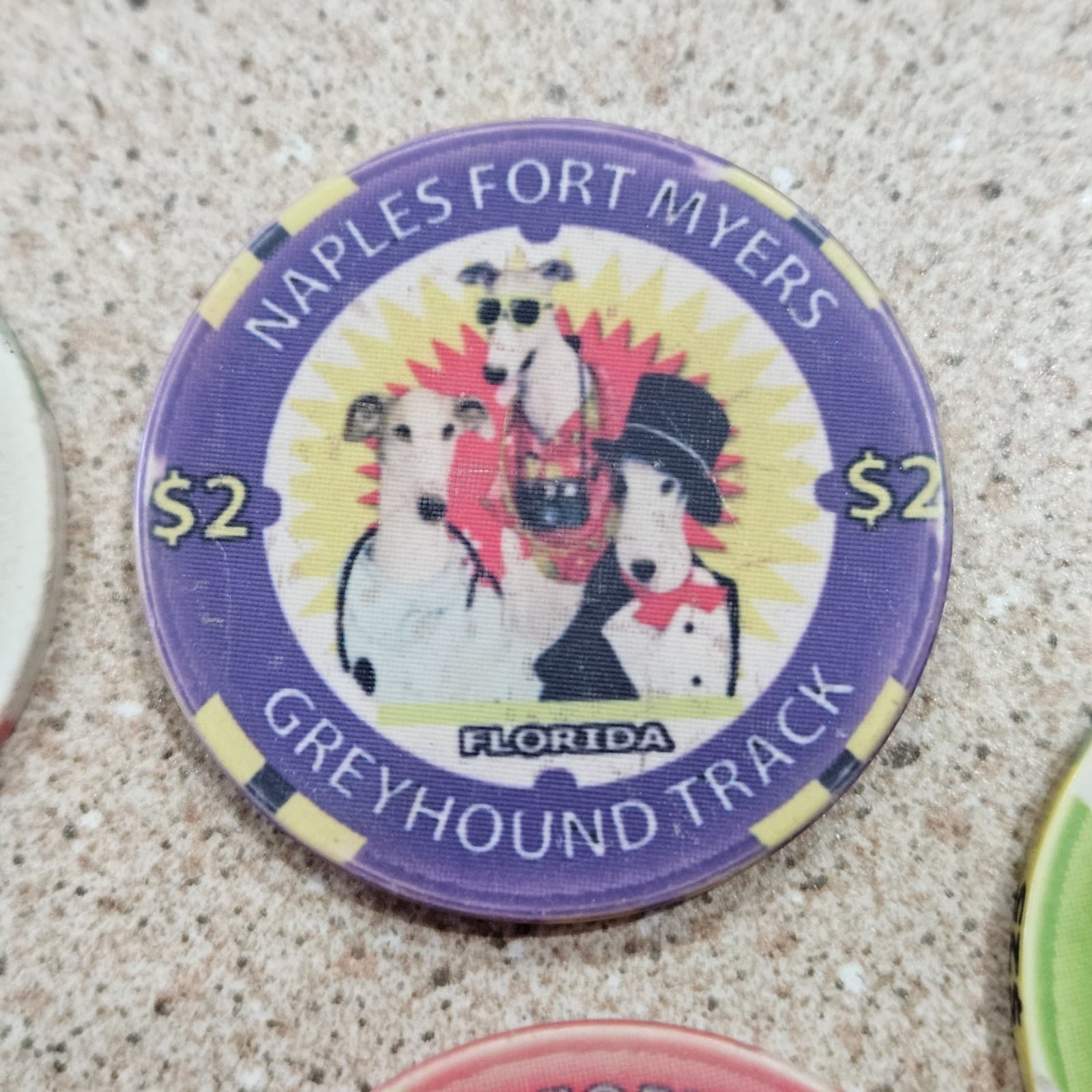 Naples Fort Myers Greyhound Dog Track Casino Chips & Poker Tournament Chips RARE 4