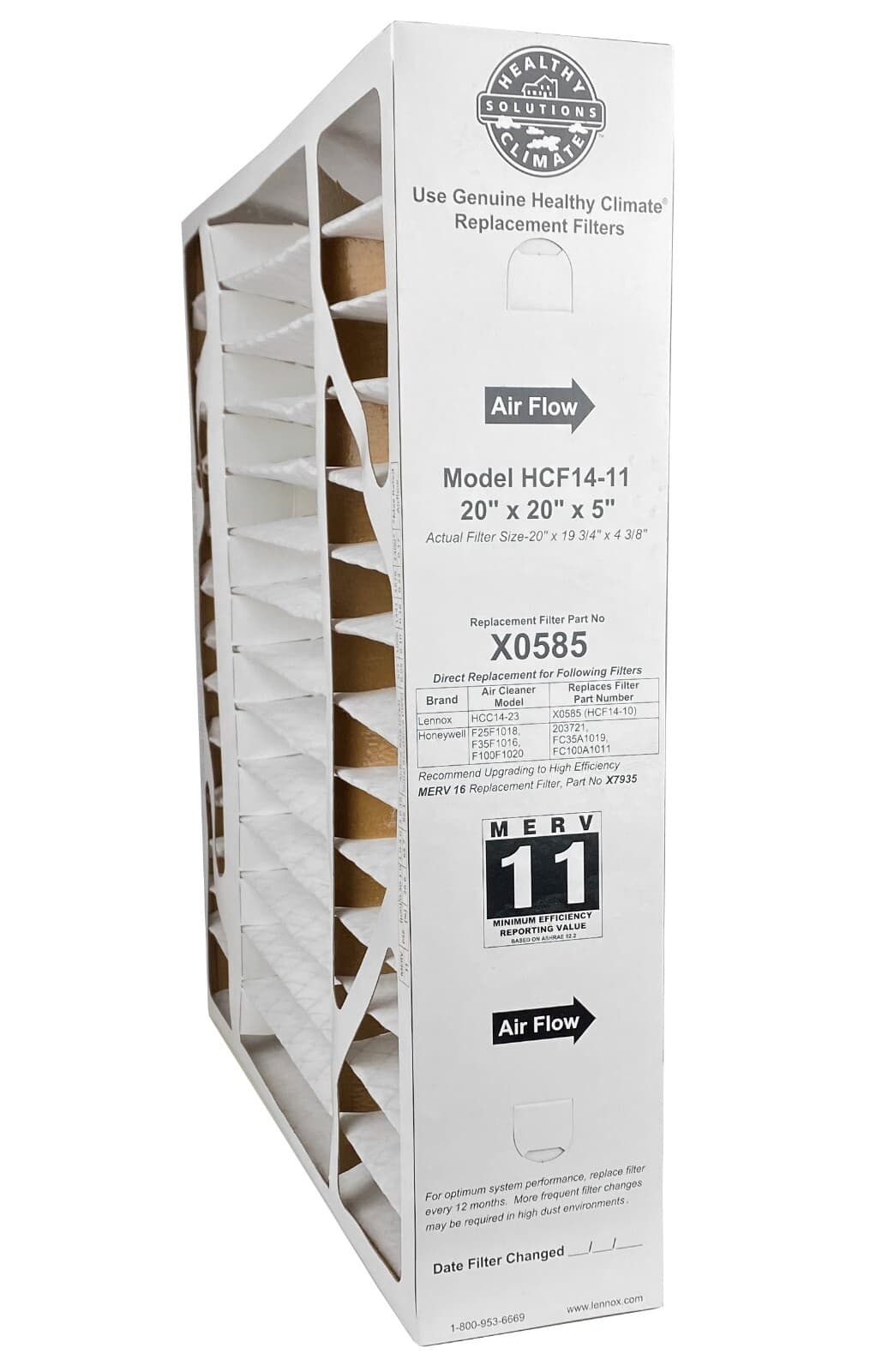 Lennox X0585 BMAC 20" x 20" x 5" MERV 11 Furnace Filter