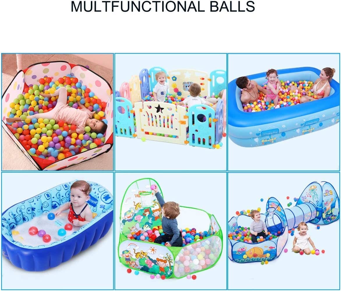 200 Pack Kid Ball Pit Balls Colorful Ocean Balls Crush Proof Plastic for Toddler 5