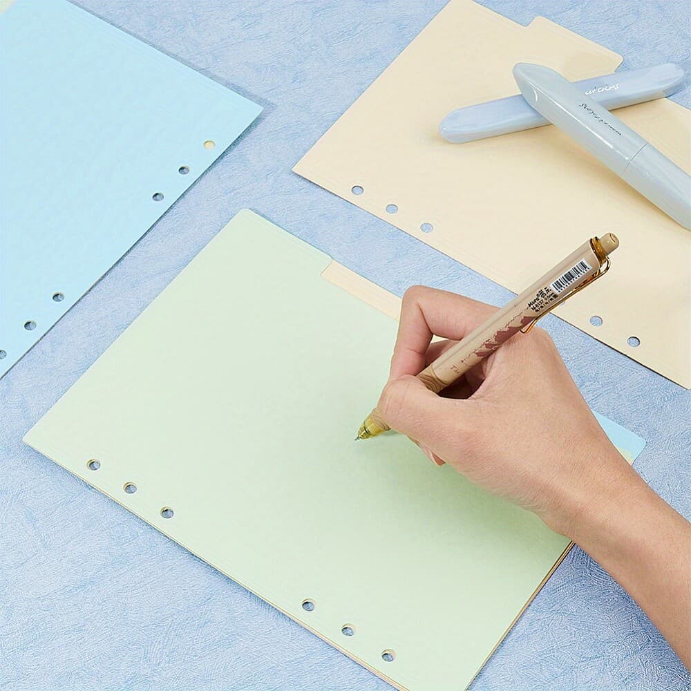 6sets 30 Sheets 5-Tab Binder Dividers A5 6-Hole Binder Dividers 8.3x6.14inch A5 4