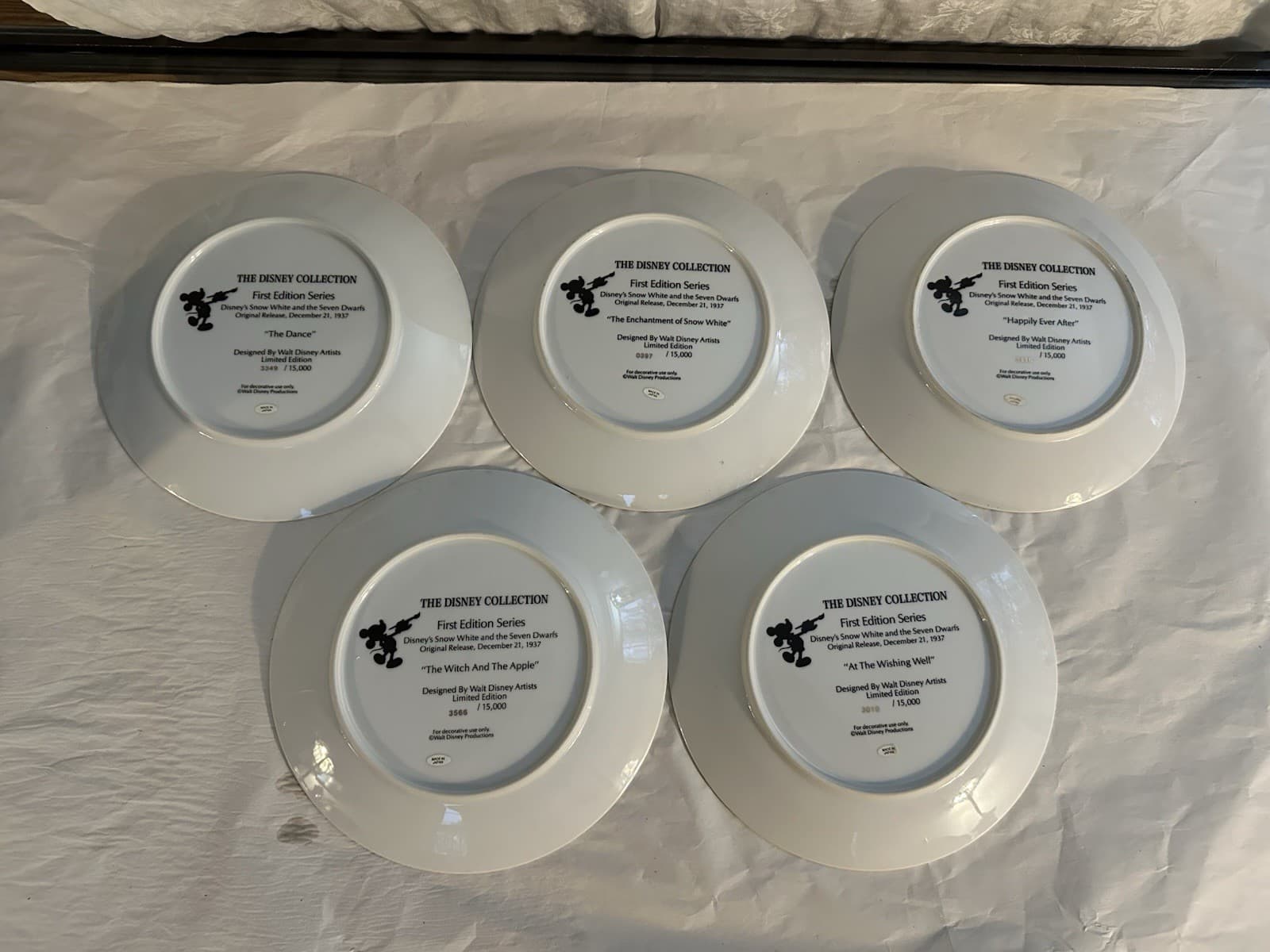 The Disney Collection Snow White Dwarfs First Edition Series Plates Lot of 5 2