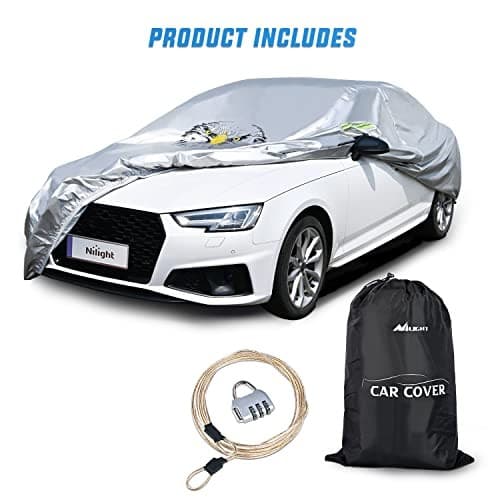  Waterproof Car Cover All Weather Snowproof UV Fit Sedan 200 to 215 inch 6