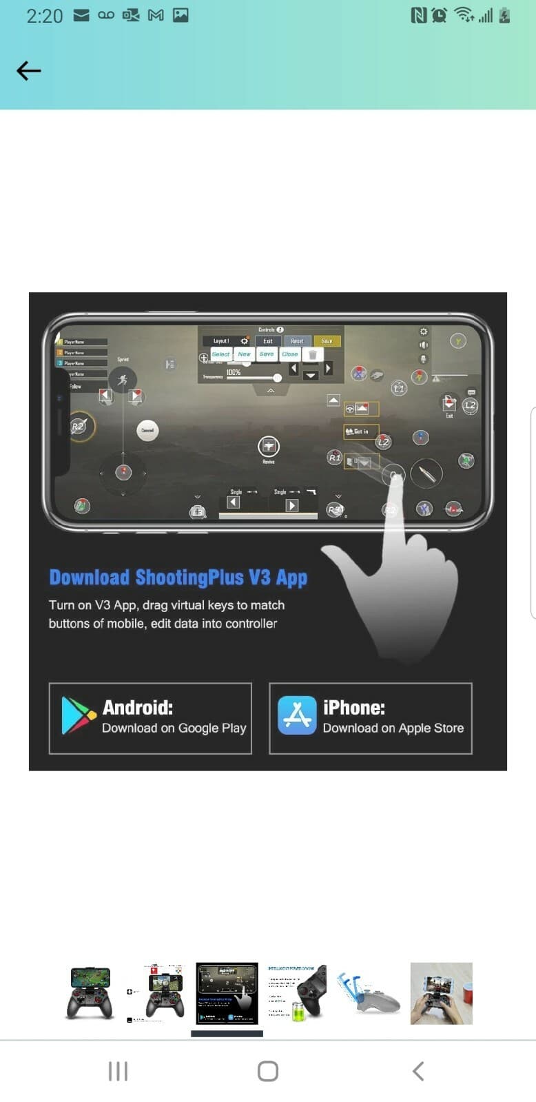 CHENGDAO Mobile Smartphone Gaming Controller Wireless Compatible Android,Tablet  4