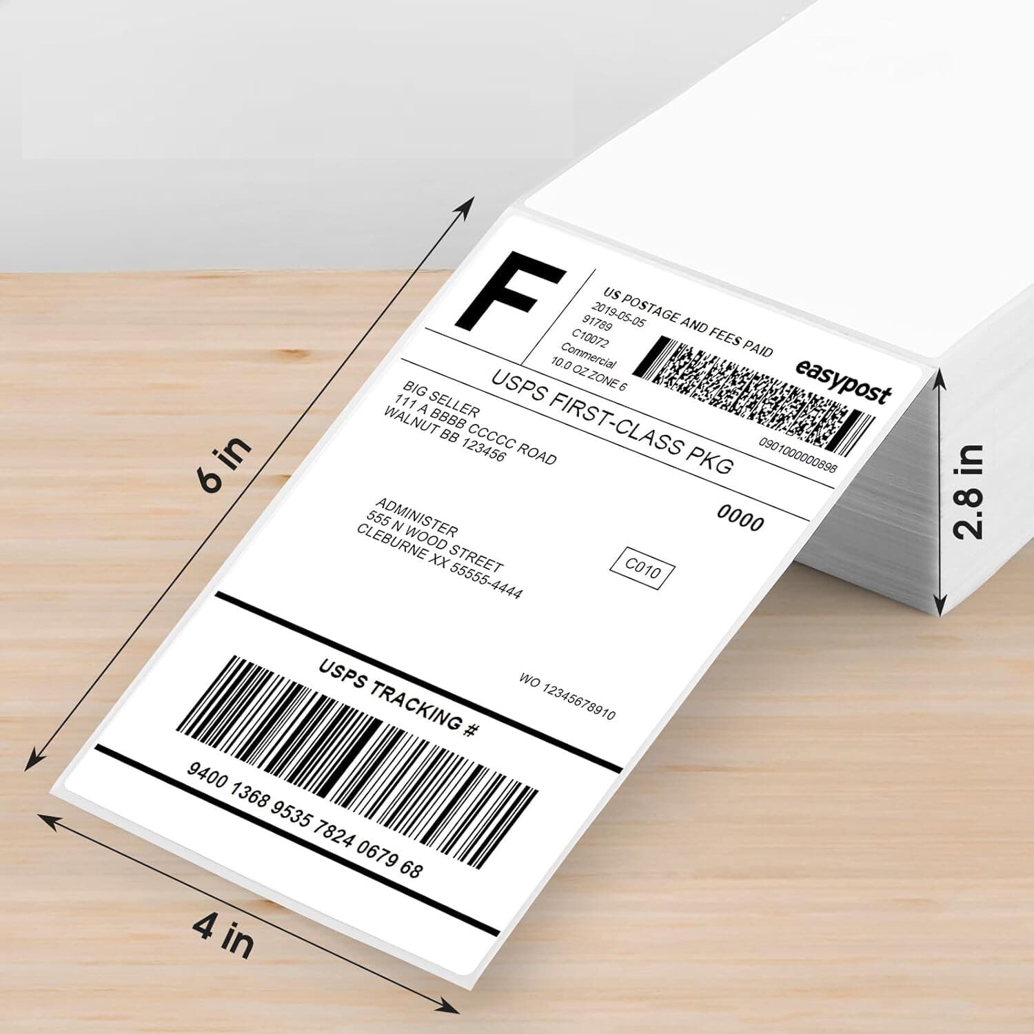 500/Stack 4x6 Fanfold Direct Thermal Shipping Labels Perforated Mailing Labels 3