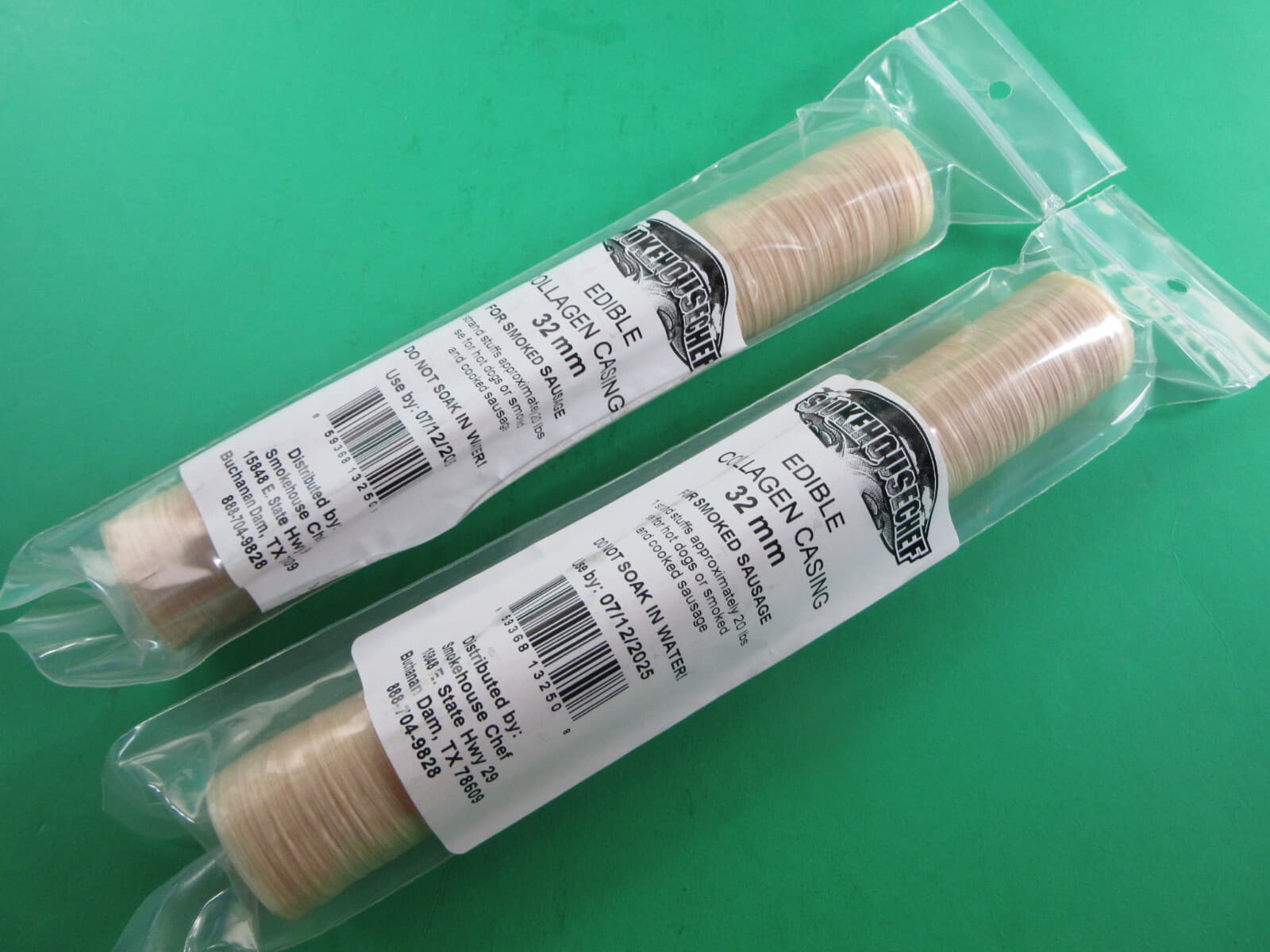 *EASY* to use Sausage Casings.  32 mm for 40 lbs of meat.  Beef Collagen product 3