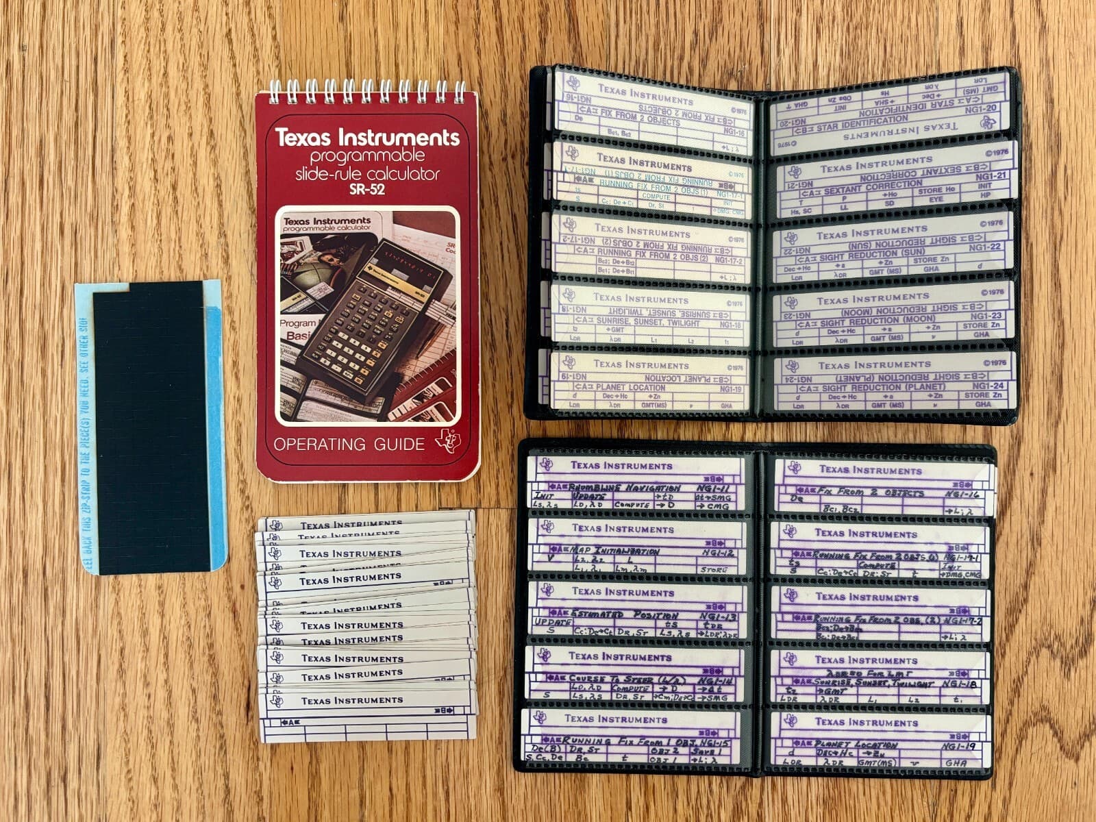 Texas Instruments TI SR-52 Manual & Magnetic Cards w/ Case
