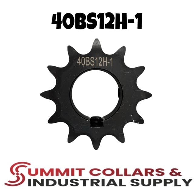 # 40 Roller Chain Sprocket, 12 Hardened Teeth, 1" bore 40BS12H-1