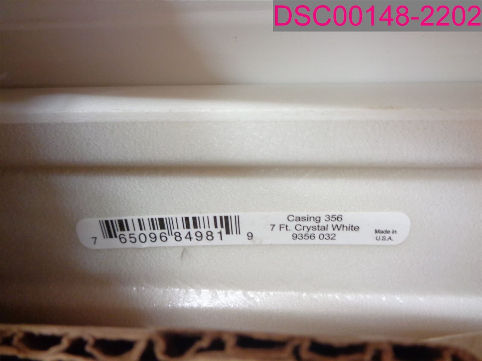 20 Pcs Inteplast Group Building Products 7 Ft. Casing 356 Crystal White 9356 032 4