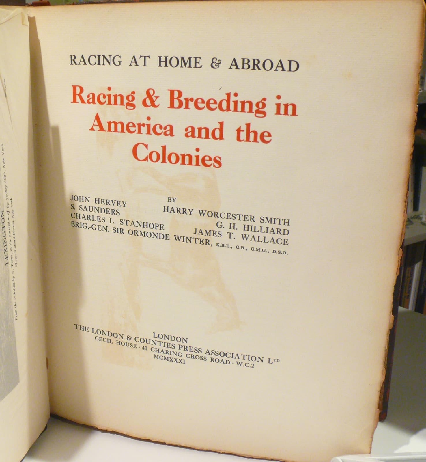 Horses: Racing & Breeding in America and the Colonies #458 1931, EQUESTRIAN BOOK 4