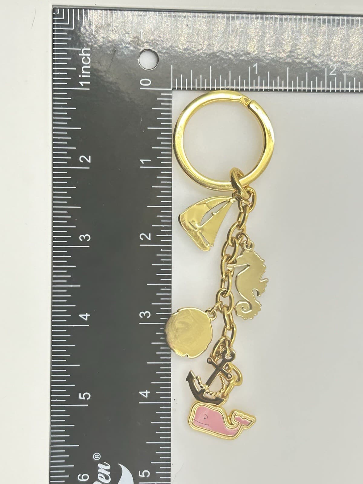 Vineyard Vines Nautical Whale Charm Gold Tone Sailboat Anchor Seahorse Keychain 4