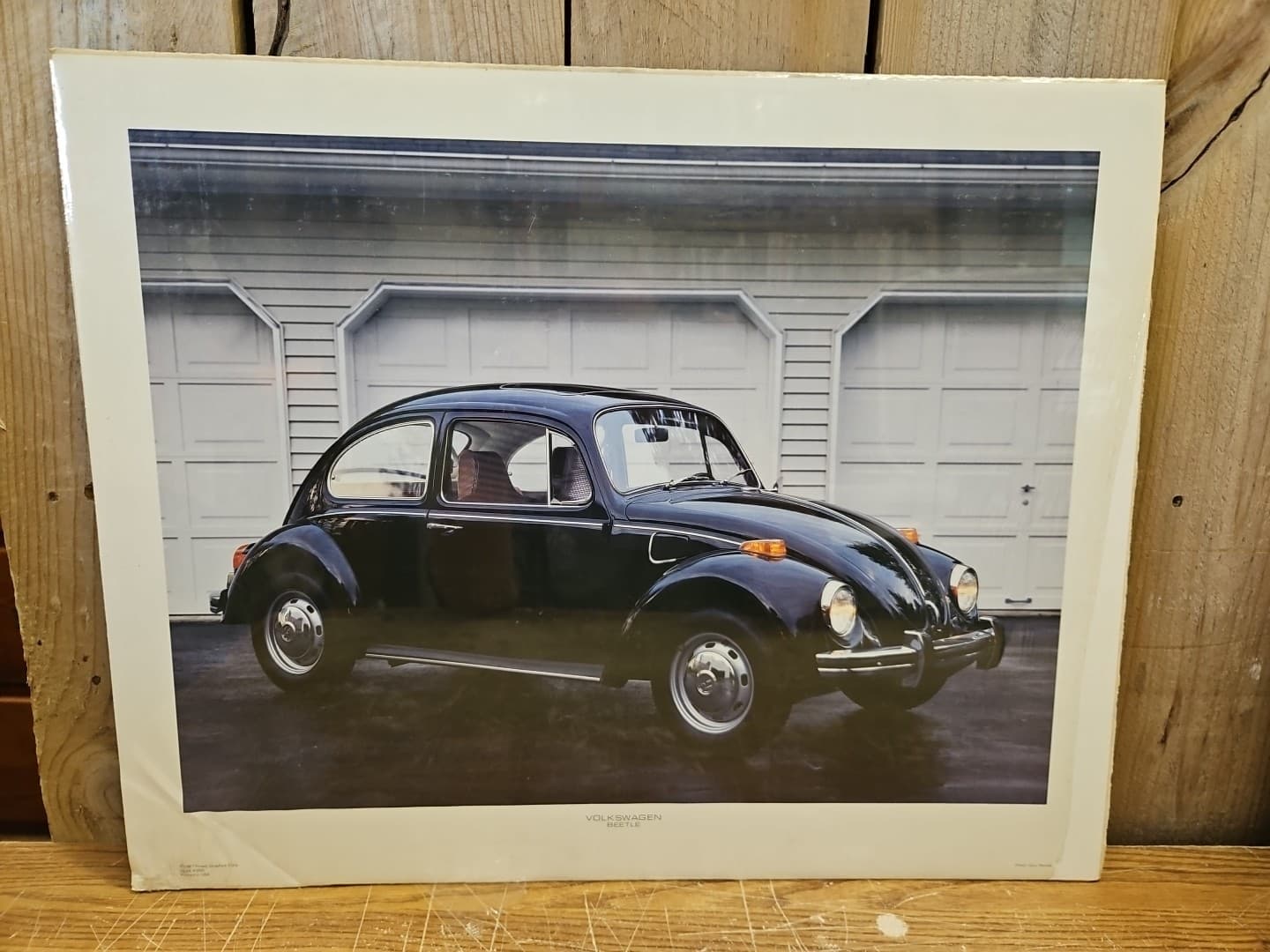 1987 Volkswagen Beetle Poster Print Vintage Power Graphics NOS 20”x16” Rare HTF