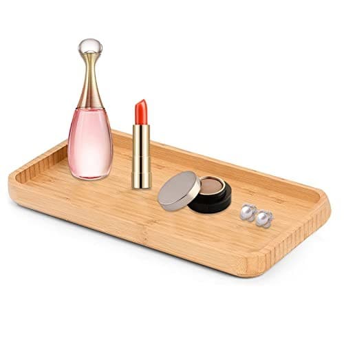 Bamboo Vanity Tray Bamboo Tray Rack Bathroom Counter Tray for Organizing Decor  2