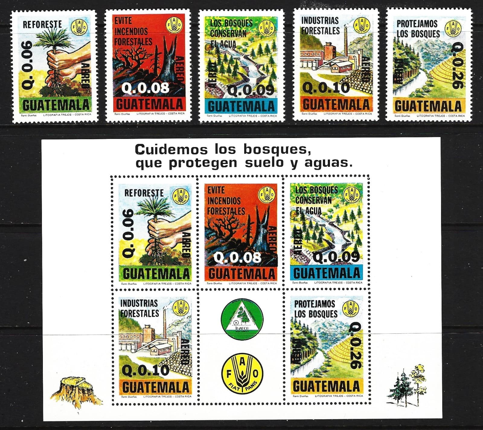 GUATEMALA 1979 SCOTT C670-670a  FOREST PRESERVATION  MINT NH