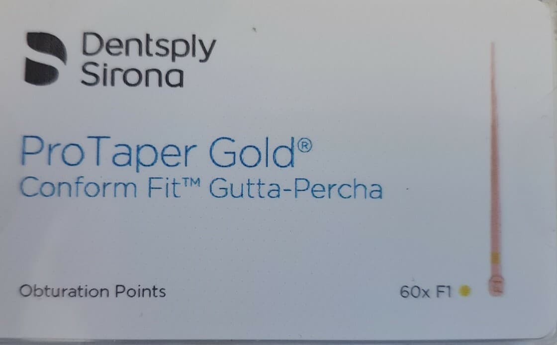 Protaper Gold F1 Gutta Percha Points Dentsply Tulsa Box of 60 Dental Universal 