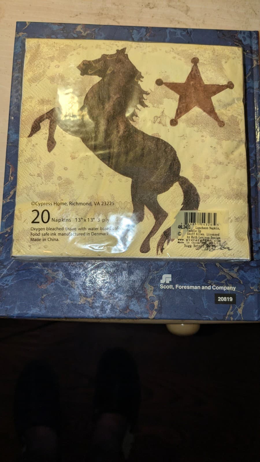 NEW-Up tp 3 Cypress Home "Saddle Up" Geoff Allen 20-Pack Paper Luncheon Napkins 2