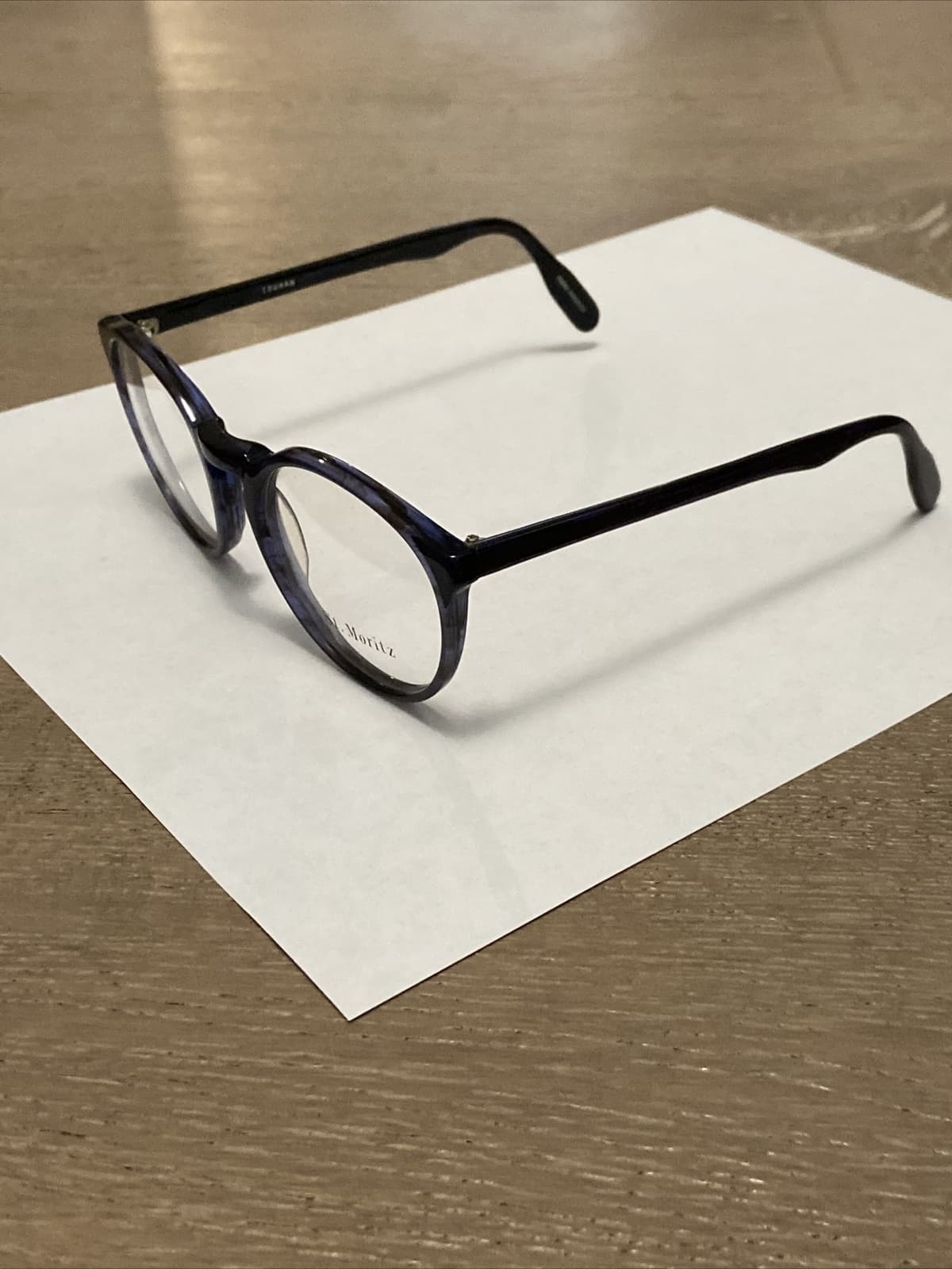 Vtg Blue Truman Style St. Moritz Plastic Frame RBG Potter Glasses  51-18-145 6