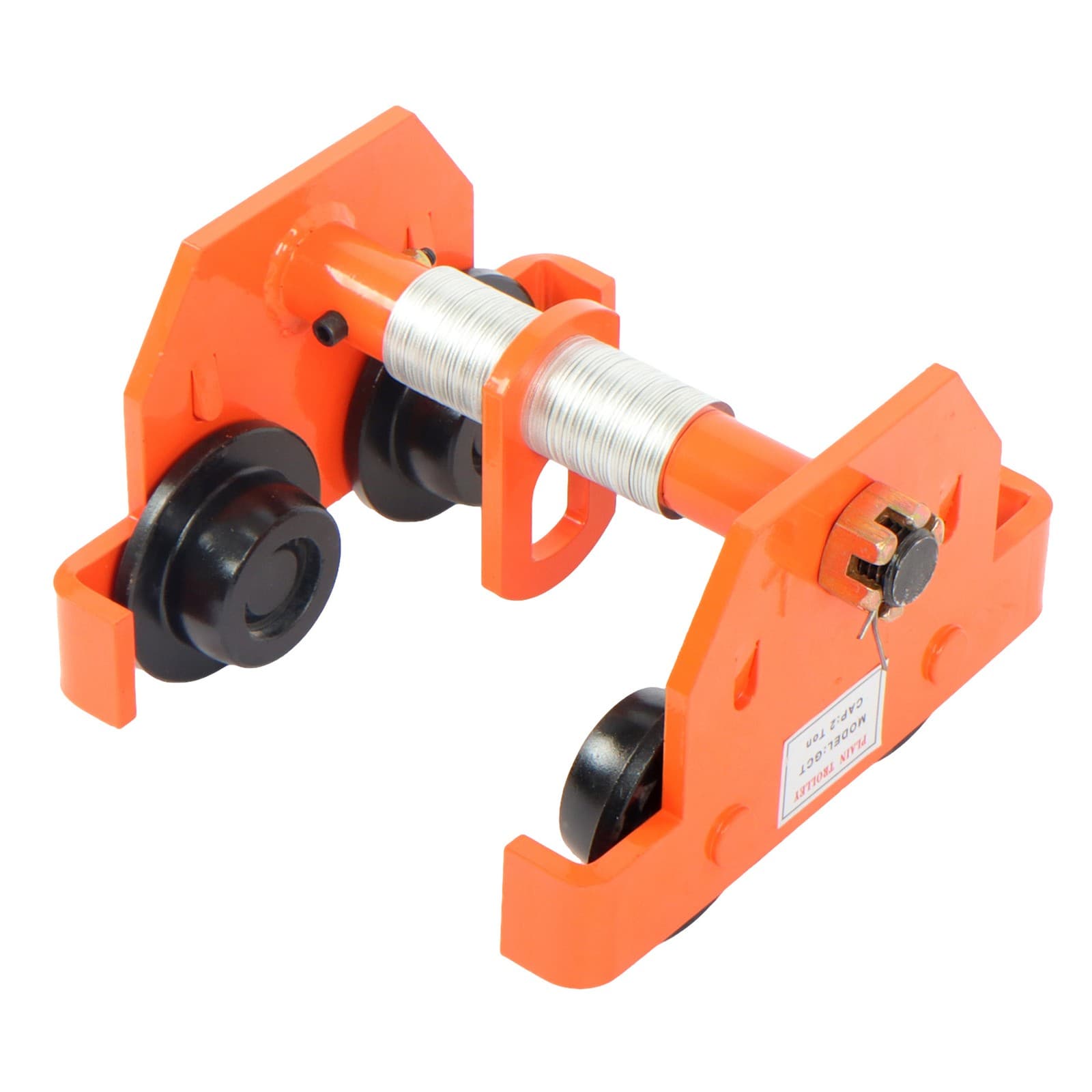 4400LBS/2 Ton I-Beam Hand Trolley Alloy Steel 65-190mm Adjustable Dual Wheels 4