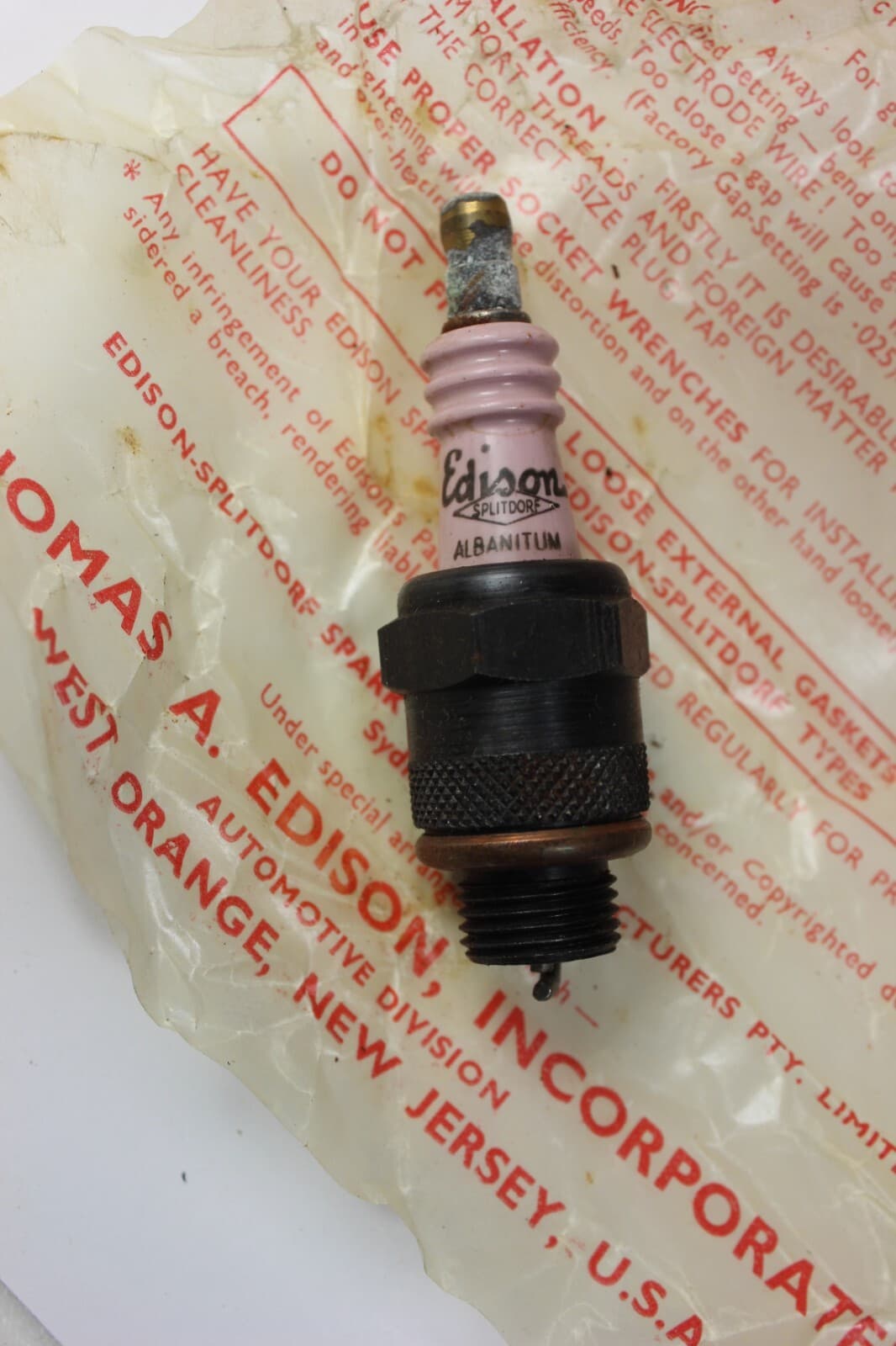 Thomas EDISON Splitdorf Spark Plugs - FULL Box (12) Factory Sealed NOS - RARE ! 5