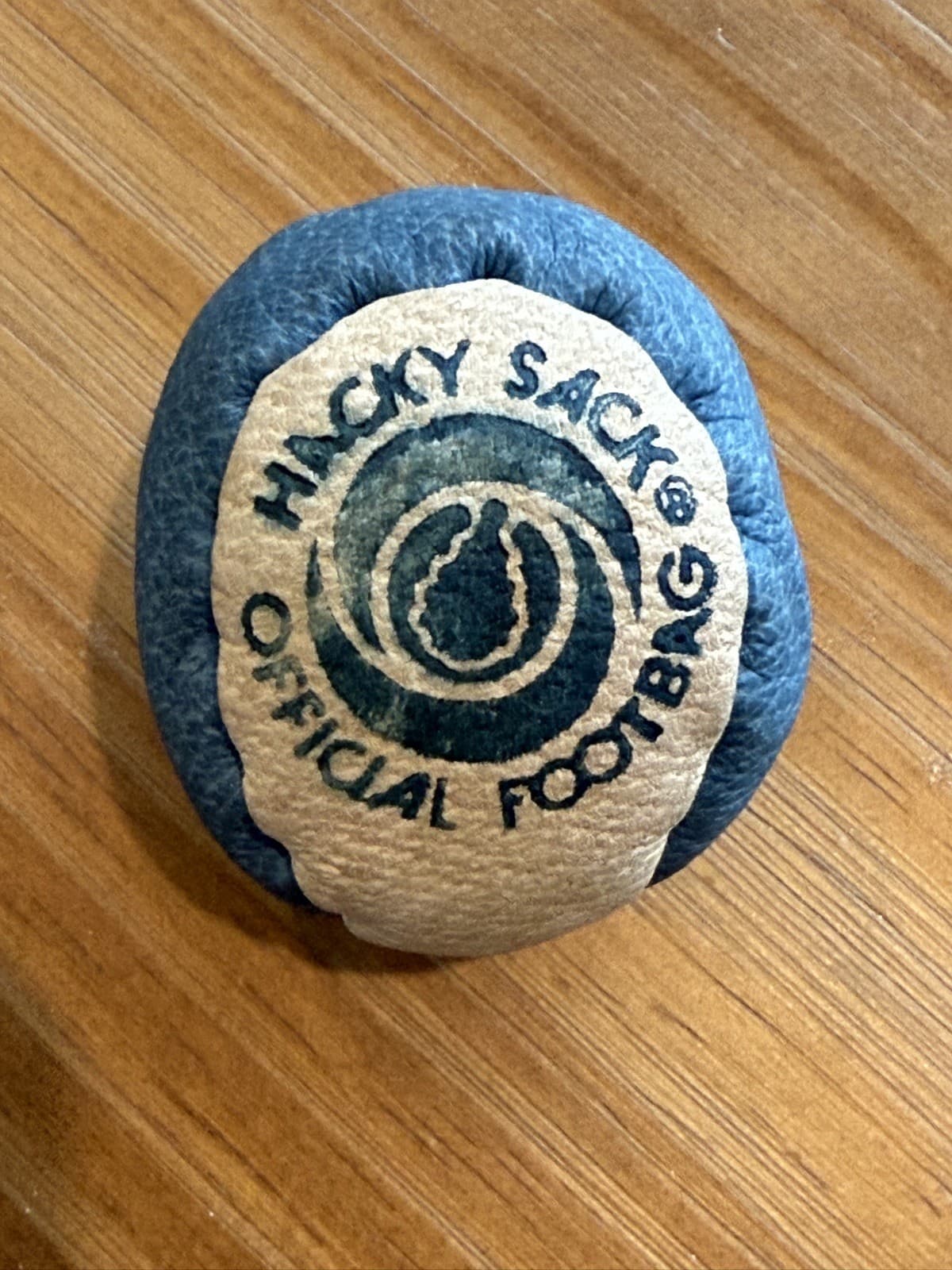 Vintage ORIGINAL HACKY SACK BLUE & White 2-Panel 1980s handmade CLEAN MINT