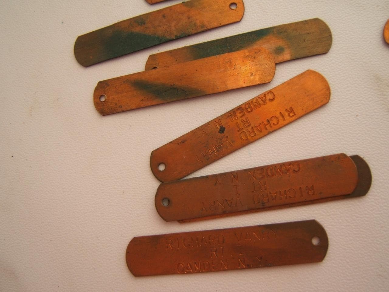 20 VINTAGE COPPER TRAP TAGS INDENTIYING TAGS 5