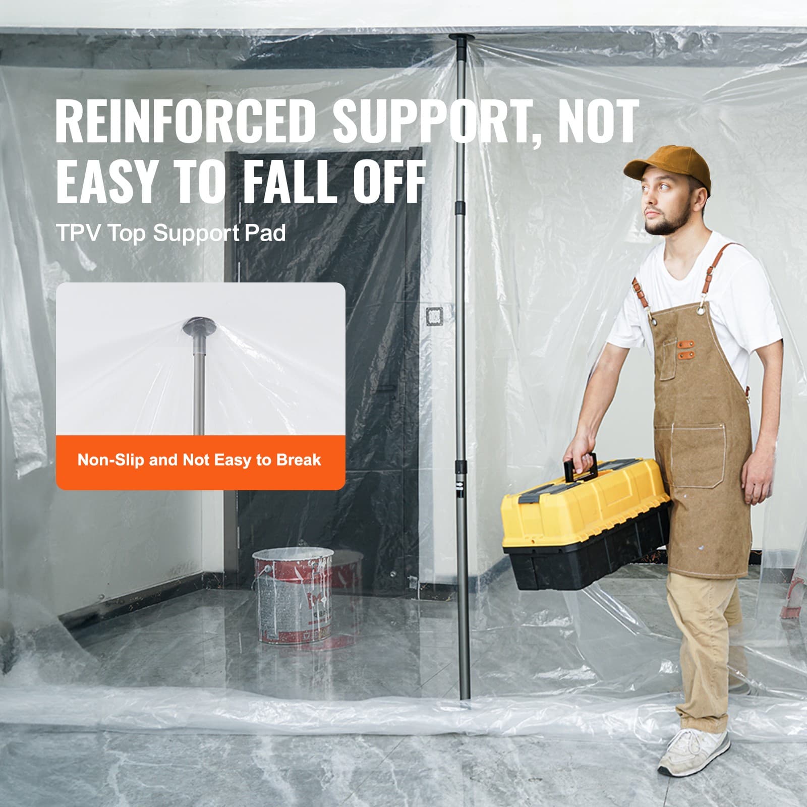 Dust Barrier Poles 12 Ft with 4 Telescoping Poles Dust Barrier System 3