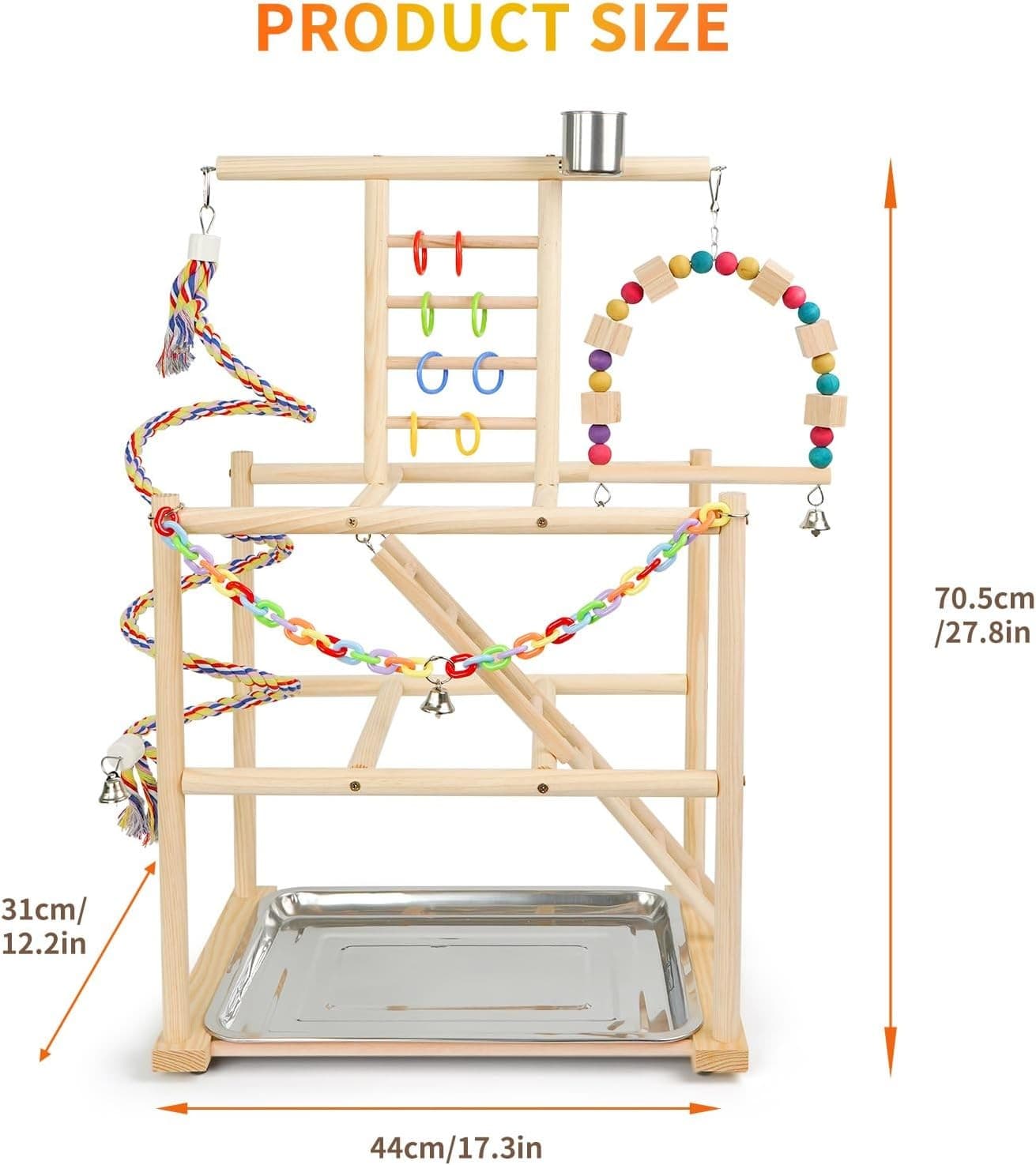 Bird Playground, Parrots Playstand for Small to Medium Birds, Perch Stand  6