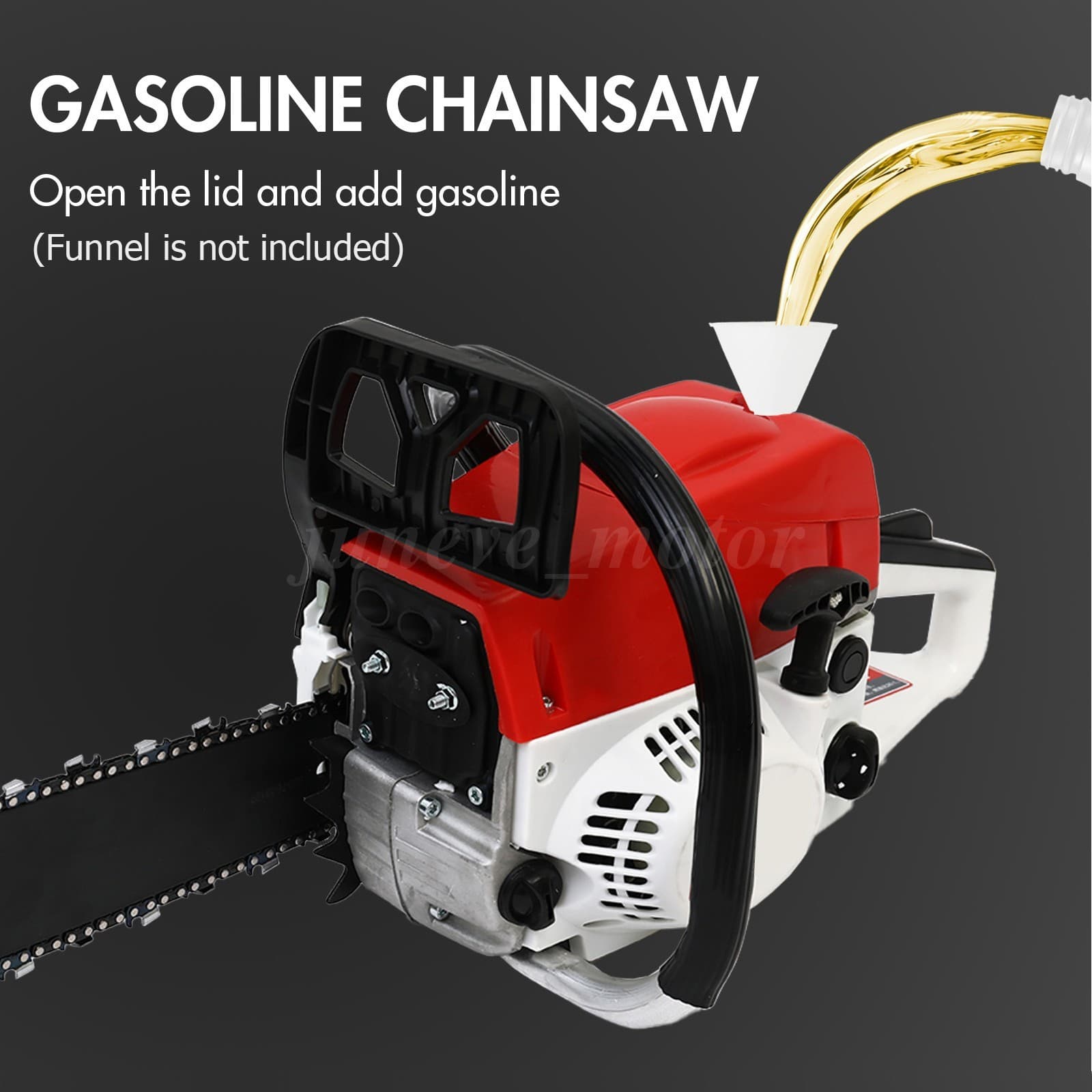 52CC 20" Gasoline Powered Chainsaw Wood Cutting Engine Gas Crankcase Chain Saw 5