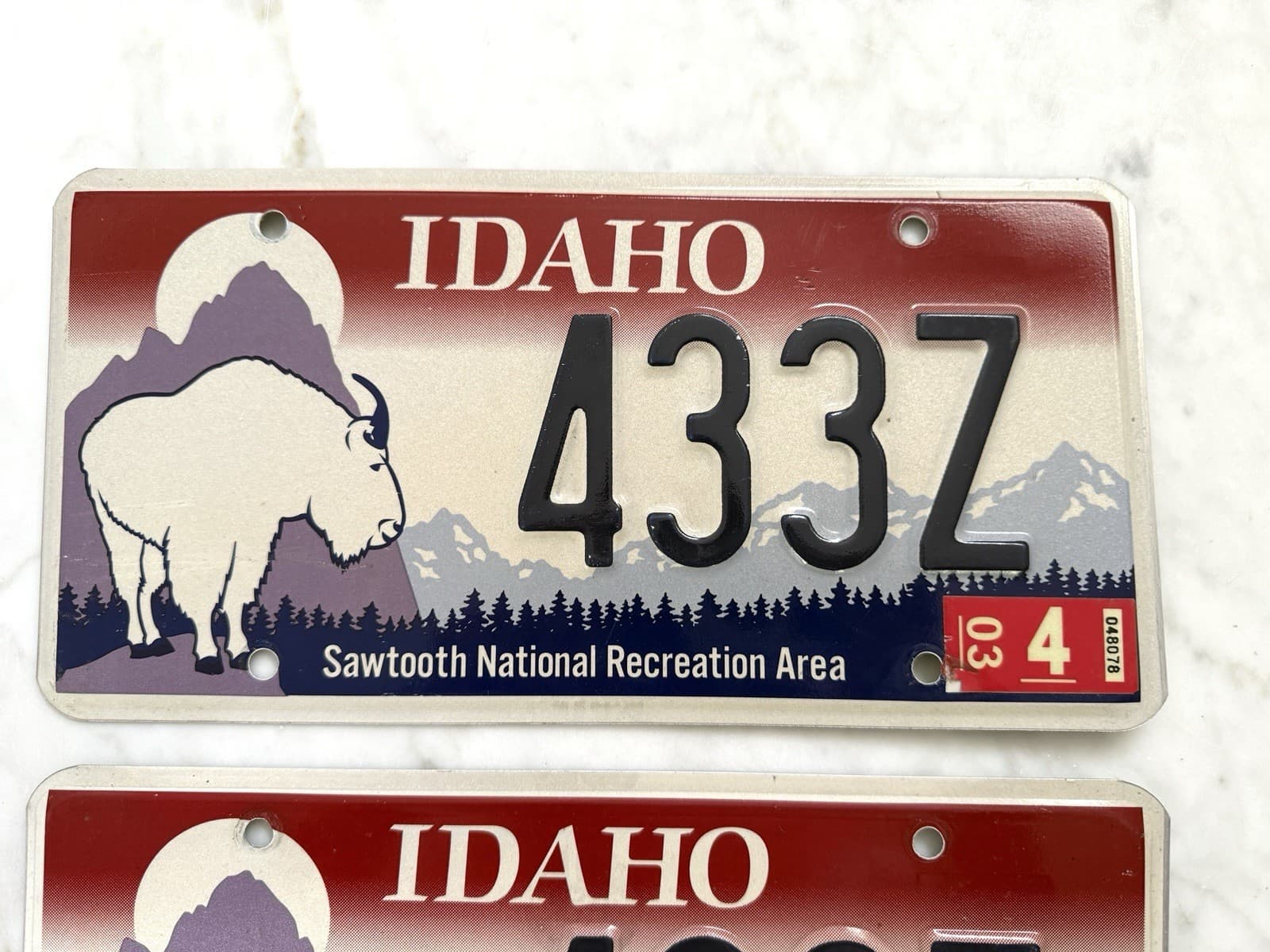 RARE Vintage Idaho Sawtooth National Recreation Area License Plates Matching Set 2