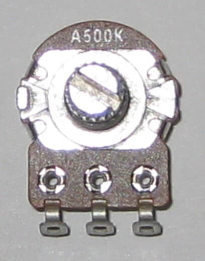 Audio (A) Taper 500k Ohm Potentiometer - 6mm (1/4") Shaft - 1/8 Watt 500000 Ohm 5