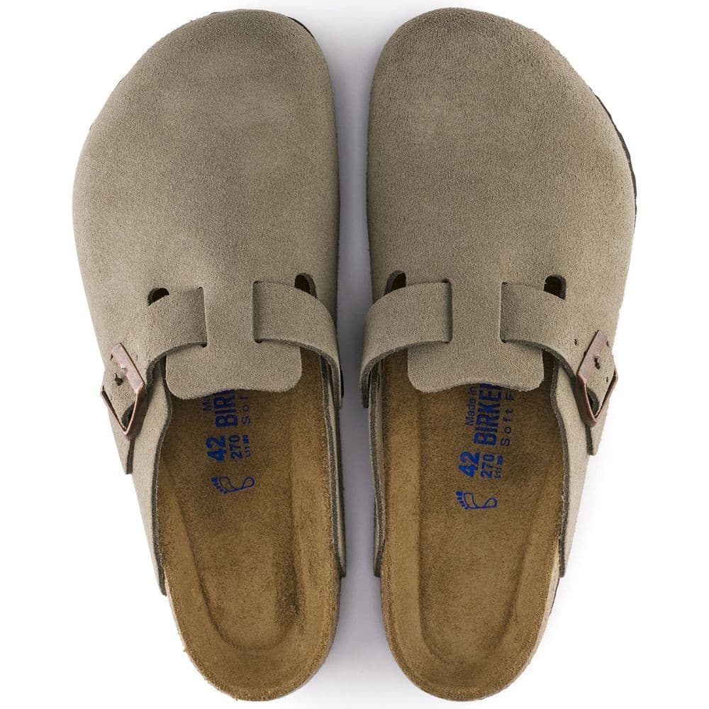 Birkenstock Unisex Boston Suede Soft Footbed Slip-Ons Clog  - 56077- Taupe 4