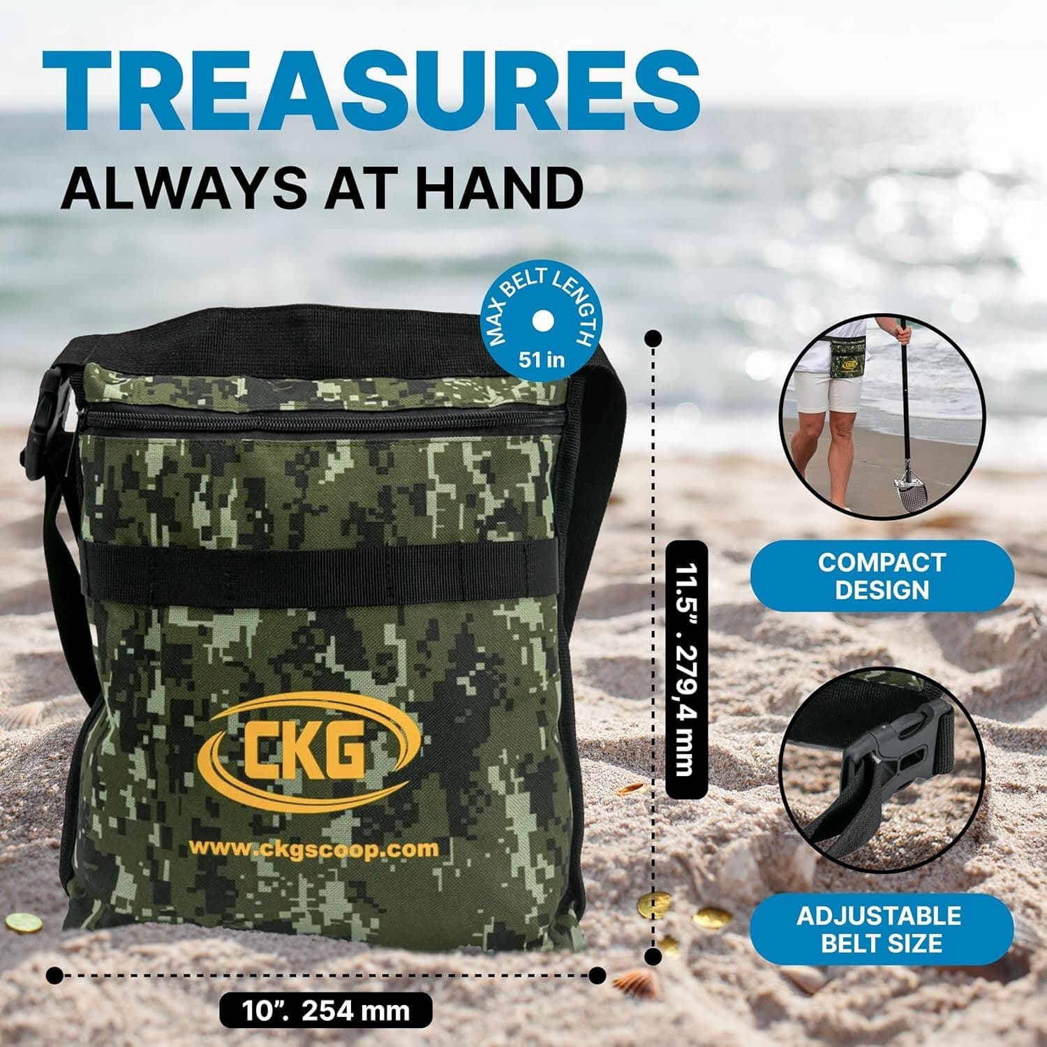 CKG Sand Scoop Metal Detecting Detector Shovel Long Carbon Fiber Handle, Diving 4