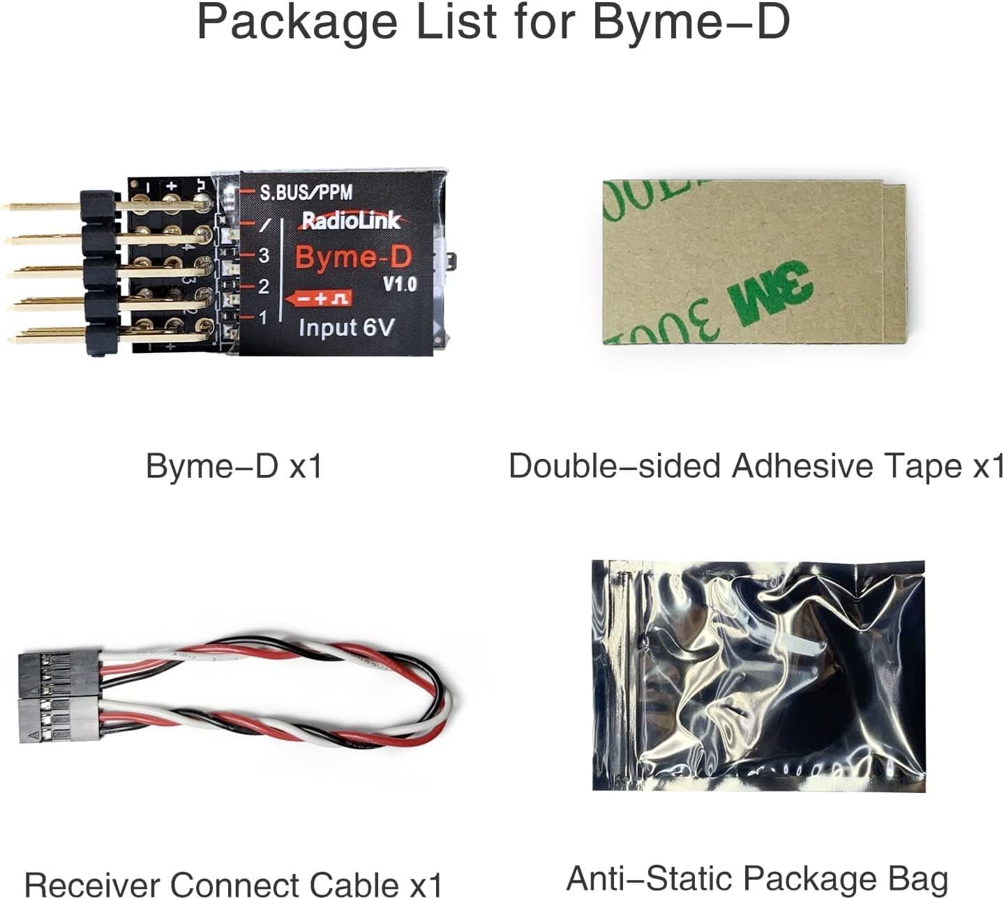 Radiolink Byme-D Stabilizer 3 Channels Flight Controller with Gyroscope 3D 5